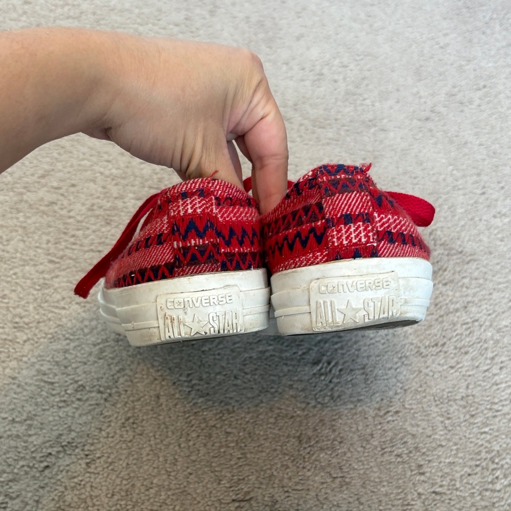Converse Red, White, & Blue Zig Zag Knit Sneakers - Picture 3 of 8